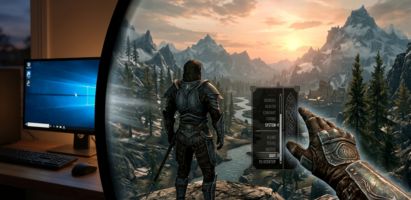 quitter Skyrim PC