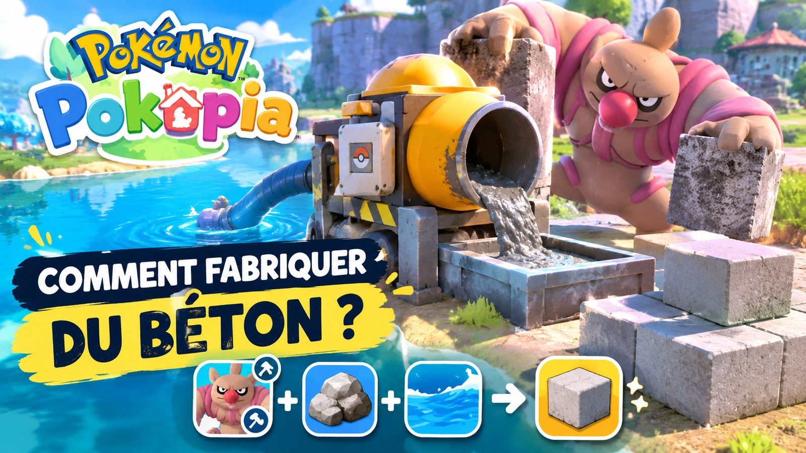 fabriquer béton Pokopia